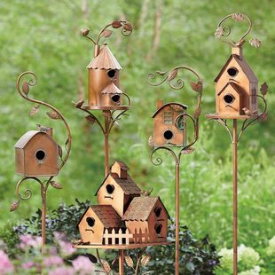 羳¿ Metal Bird House with Pole ٻ@BBb[