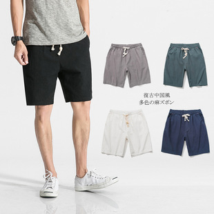 Mens Washed Cotton shorts summer casual short pants for Male