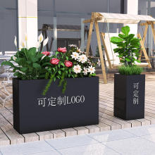 戶外鐵藝花箱批發商場售樓部外擺景觀花槽圍欄隔斷廣場不銹鋼花壇