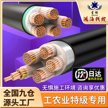 國標YJV/YJV22 0.6/1KV銅芯 電纜4 5芯10～300平方低壓電力電纜線