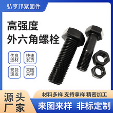 8.8高強度螺栓外六角螺絲細扣半牙全牙高強度外六角法蘭螺絲加長