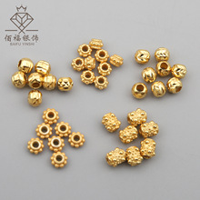 S925純銀電鍍古法金保色切面散珠隔珠隔片配件diy手工串珠