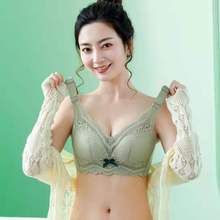 大胸顯小文胸薄款桑蠶絲全罩杯大碼內衣女無鋼圈收副乳調整型胸罩