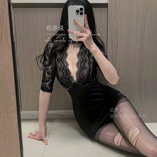妄春山欲御包臀裙夜店套裝蕾絲修身連衣裙女秘書制服性感睡衣  34