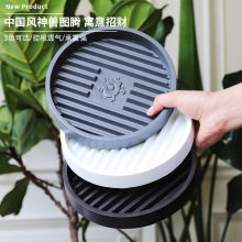 花博士瀝水透氣防爛根托盤底座花盆托盤接水圓形白色加厚樹脂清倉