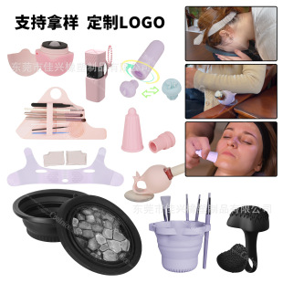 跨境硅膠美妝工具美甲雀斑印章眼妝眼線輔助器化妝刷清洗器塗抹器