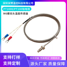 K型E型M6螺釘式壓簧式熱電偶PT100溫度傳感器熱電阻測溫探頭