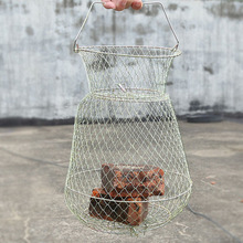 批發魚護折疊魚簍網兜漁護漁網垂釣用品裝魚金屬編織魚籠
