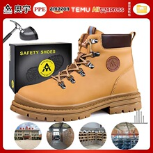 跨境新款男勞保鞋防砸防刺穿防護鞋馬丁靴工作鞋輕便耐磨男安全鞋
