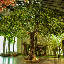 假樹仿真樹室內仿真綠植大型榕樹商場酒店落地景觀造景氛圍裝飾樹