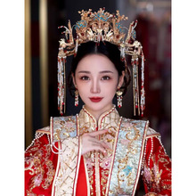 2025明朝鳳冠秀禾頭飾婚禮頭飾全套結婚古風發冠古風漢服配飾