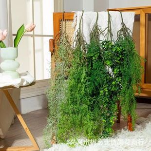 仿真植物背景牆草坪插花單支綠植塑料葉子餐廳客廳裝飾蕨類假花草