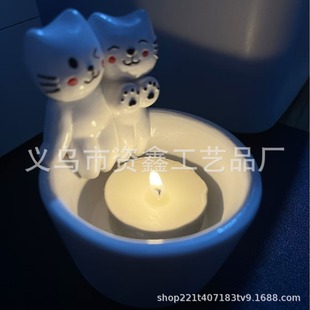 羳ƷCartoon Kitten Candle Holder ͨ؈T̨ ֬ˇƷ