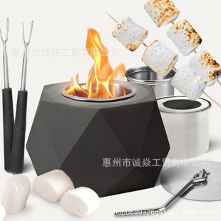 亞馬遜爆款火爐套裝桌面迷你家用戶外取暖爐氛圍工藝酒精壁爐