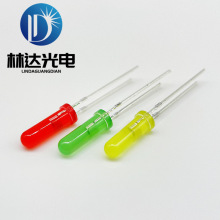 指示燈F3圓頭紅發紅綠發綠黃發黃高膠體led燈珠3mm圓頭長膠體紅光