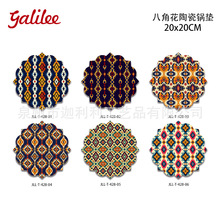 陶瓷杯墊新疆特色紋樣隔熱墊3D浮雕燙金陶瓷餐墊旅游禮品源頭工廠