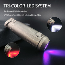 純鈦三色手電筒迷你小手電edc強光充電便攜新款隨身LED鑰匙扣燈