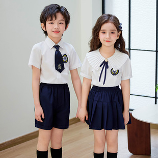 夏季兒童校服套裝演出服小學生校服表演服幼兒園園服夏裝一件代發