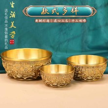黃銅聚寶盆擺件進寶缸百福銅缸米缸銅器工藝品客廳辦公室書櫃擺件