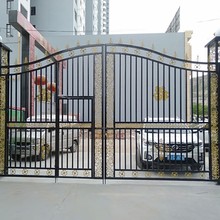 廠家直供別墅、鐵藝大門 鋁藝雙開門 歐式對開庭院工藝鐵大門