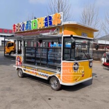 新款四輪餐車小吃車電動炸串多功能移動擺攤車熟食鹵菜夜市商用