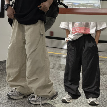 壹服飾童裝2025春夏新款兒童褲子休閑褲男童工裝褲寶寶寬松直筒褲