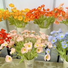 ins虞美人仿真花束客廳餐桌罌粟花絹花假花擺件裝飾花藝插花擺設