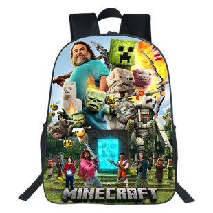 跨境A Minecraft Movie印花雙肩背包我的世界大電影學生40CM書包