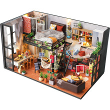 天予diy小屋TD43文藝烏托邦 手工拼裝閣樓別墅房子模型玩具擺件