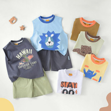 定制寶寶套裝加工定制品牌代工寶寶衣服套裝跨境外貿貼牌兒童短褲