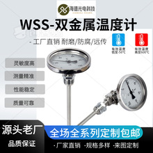 定制高精度WSS-581萬向雙金屬溫度計不銹鋼防腐耐震鍋爐管道遠傳