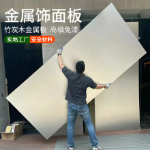 金屬板碳晶板竹炭木金屬拉絲飾面板牆板裝飾板牆面室內裝修護牆板