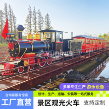 網紅電動軌道小火車 可坐人 旅游觀光蒸汽仿古有軌小火車 迪尼斯