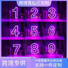 外貿跨境led霓虹燈定制氛圍裝飾英文字母燈節日活動霓虹燈發光字