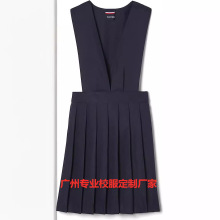 非洲校服定制國內外V領連衣裙校服定制廠家格子連衣裙校服