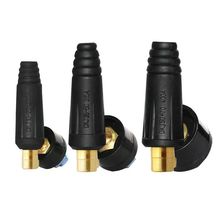 電焊機快速接頭電纜連接器全銅歐式快插頭插座黑色焊機快速插頭