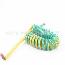 廠家定制防靜電黃綠線 接地線 PU彈簧線