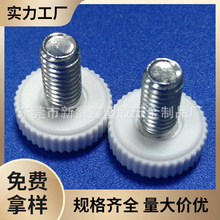 東莞廠家熱賣20mmM8白色環保PP直紋塑料地腳塑膠調節腳 底腳