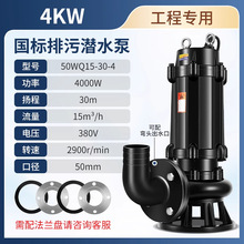定制切割式污水泵上海抽糞泥漿化糞池排污220V國標抽水380V潛水泵