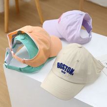 兒童棒球帽子6-12歲夏季薄款鴨舌帽扎馬尾遮陽男女寶寶甜美防曬帽