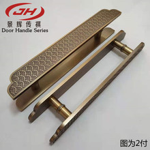 中式仿古祥雲大門拉手古銅色酒店包房木門拉手黑色玻璃門拉手