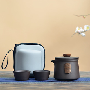 紫砂茶壺旅行功夫茶具套裝便攜家用辦公送禮商務logo禮盒快客茶具