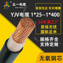 ZCYJV0.6/1KV銅芯電線單芯1芯*185/240/300/400平方國標 電力電纜