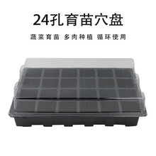 亞馬遜跨境育苗盒24孔育苗盤穴盤三件套蔬菜草莓育苗盆園藝用品