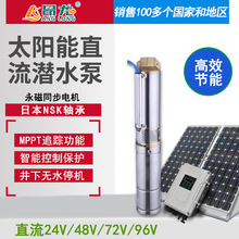 太陽能光伏水泵深井一套潛水泵24V48V72V直流深井泵農業灌溉水泵