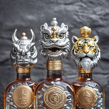 定制醒獅文化酒瓶蓋龍獅頭金屬酒瓶蓋子吉祥發財高檔壓鑄鋁合金蓋