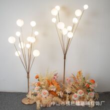 婚慶道具鐵藝11頭發光幸福果樹路引婚禮堂舞台T台擺件蘋果樹裝飾