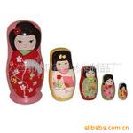 供应批发,日本女五件套娃,日本套娃,工艺品摆件