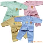批发童装-可爱的宝宝双层夹棉保暖内衣套装婴儿服E006(1m~8m)