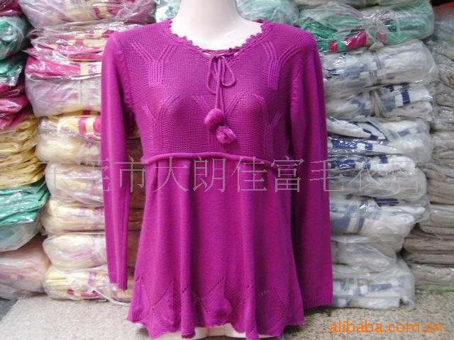 供应女式<em>中年人毛衣</em>,圆领间色套头毛衣,时尚毛